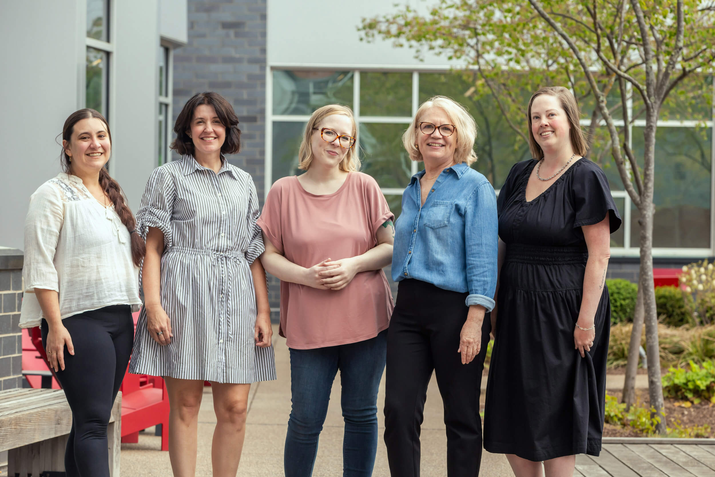 The Akoya team photographed outside